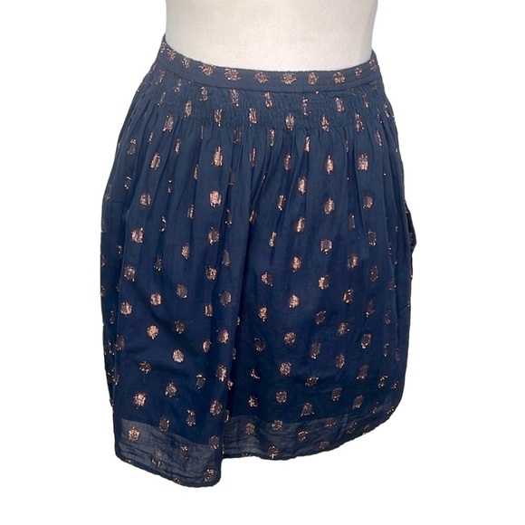 J Crew Rose Gold Design Skirt Navy - Picture 4 of 4